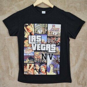 Las Vegas Sin City Neveda Tourist T-Shirt Mens Size S Black Short Sleeve Graphic